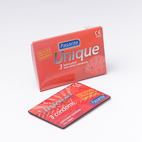 Pasante Unique CE marked Lubricated, Non-latex condoms (Pack of 3) Hunter Scientific Pasante Unique CE marked Lubricated, Non-latex condoms (Pack of 3) Hunter Scientific