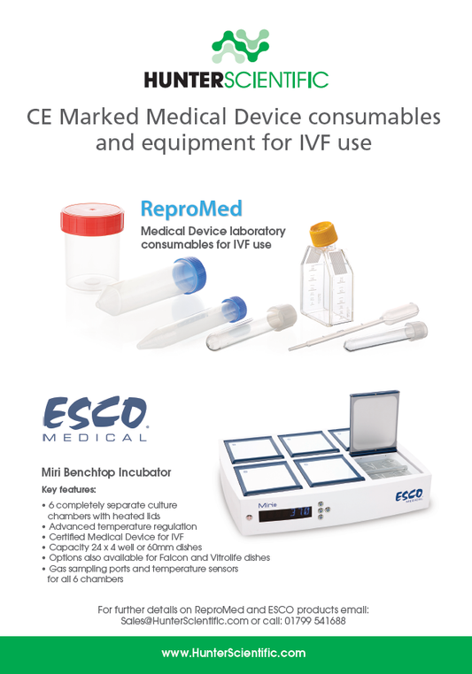 CE Marked Medical Device consumables and equipment for IVF use