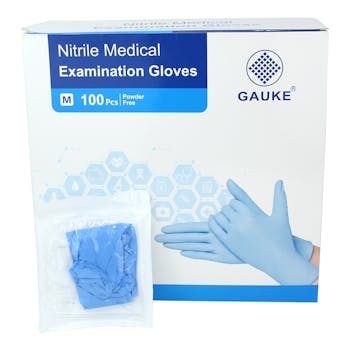 Gauke Gloves Sterile Nitrile Medium Blue, Pack of 50