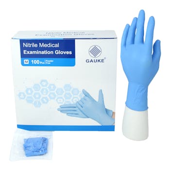 Gauke Gloves Sterile Nitrile Medium Blue, Pack of 50