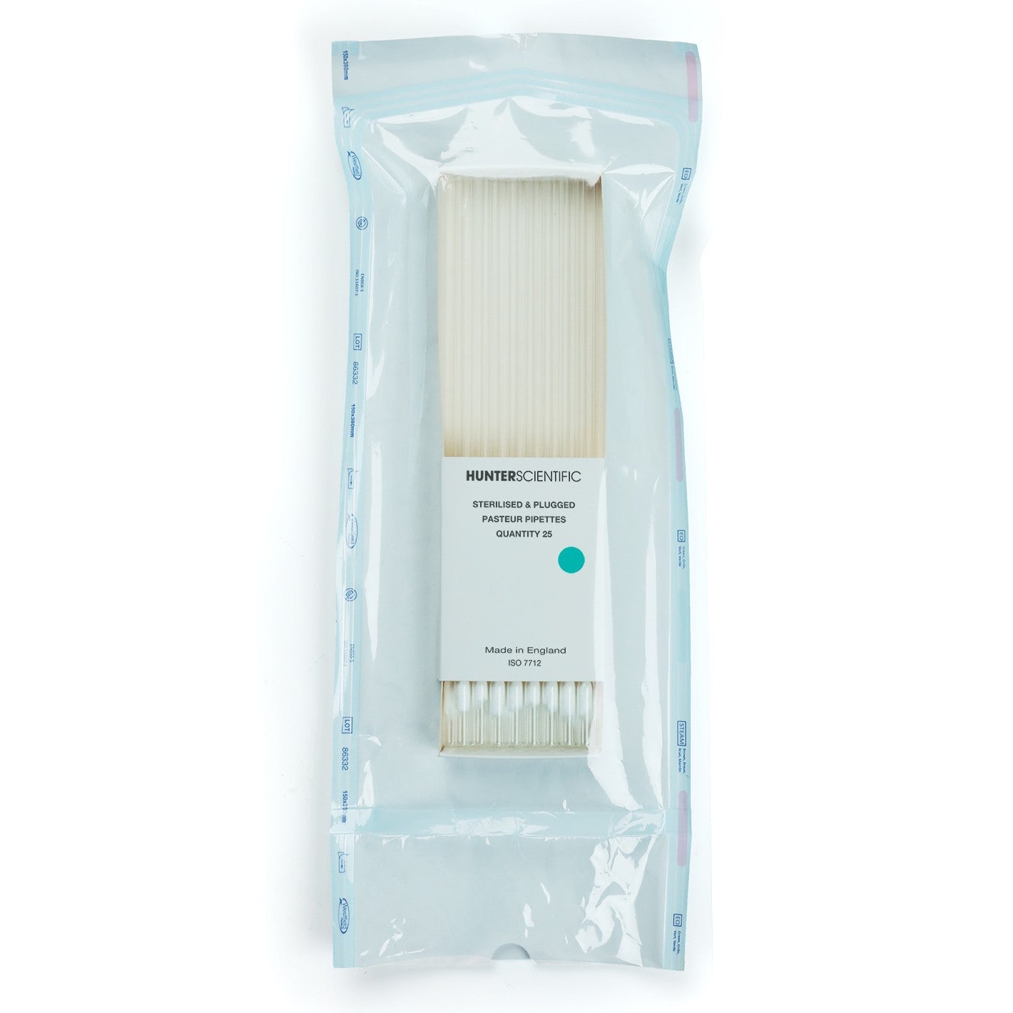 Hunter Sterile Pasteur Pipette 230mm Plugged x 250